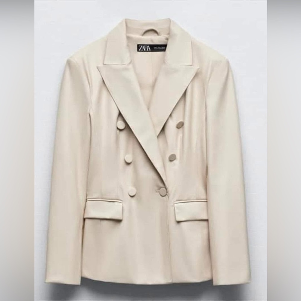 Zara women leather blazer size xl